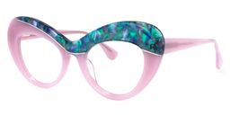 Bellamy Cateye Pink-Green Glasses1