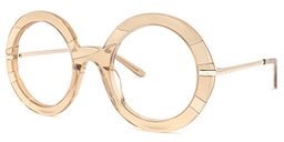 Keona Round Beige Glasses1