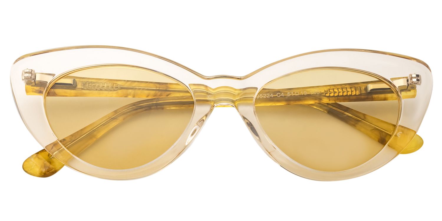 Cat eye Beige Clear Sunglasses | Zeelool Sunglasses1