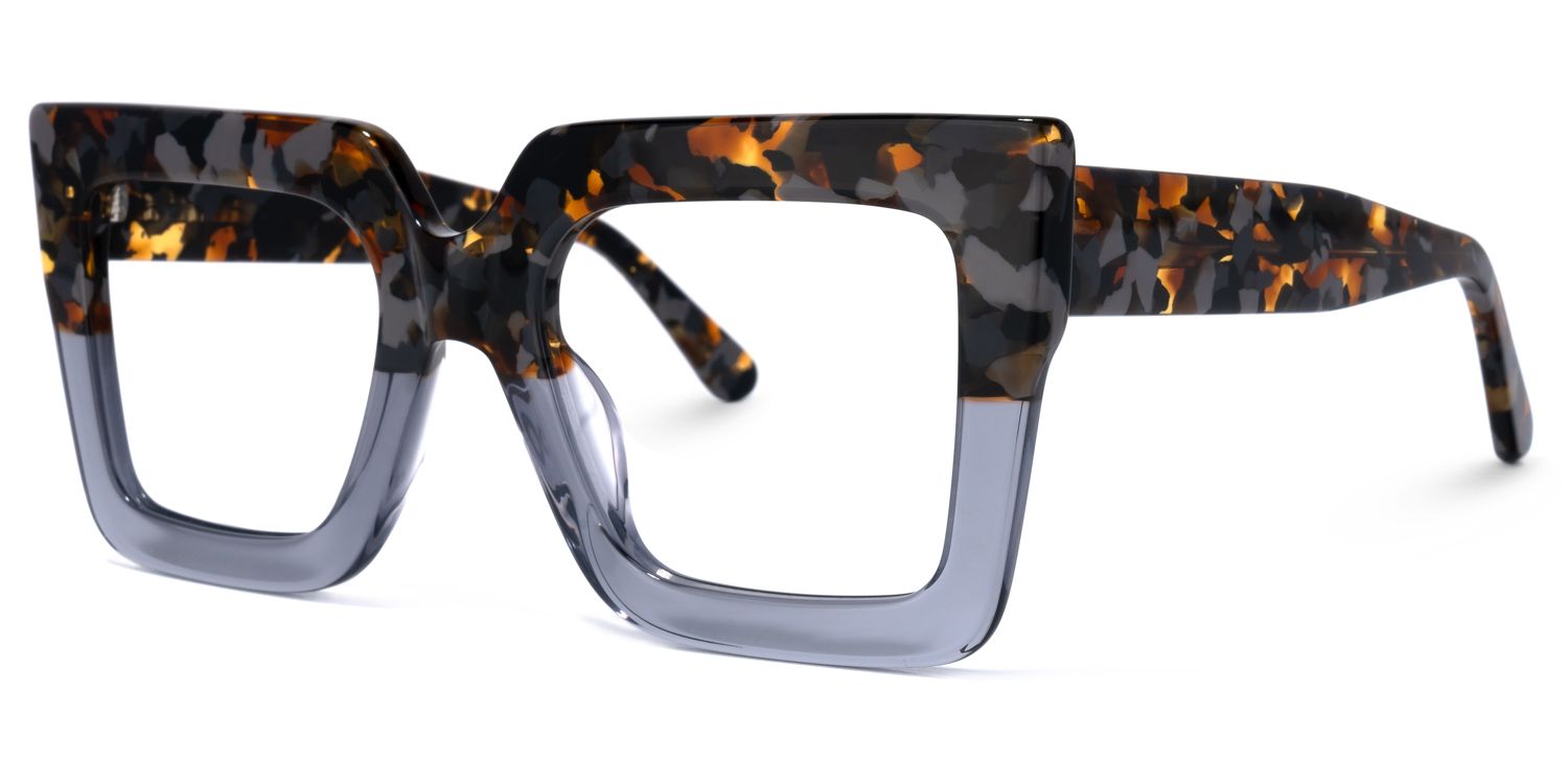 Brandon Square Gray Glasses with Two-Tone Frames1