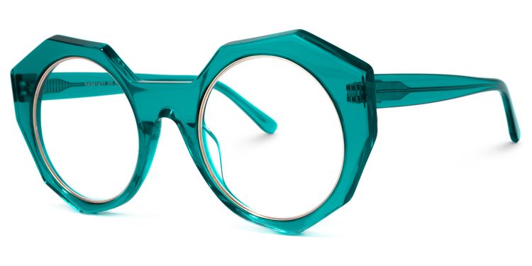 Bogar Geometric Green Glasses