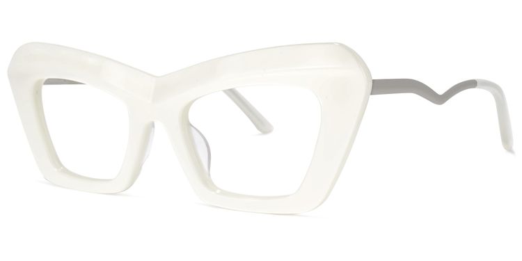 Notes Cateye White Glasses