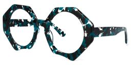 Hugh Geometric Blue-Floral Glasses1