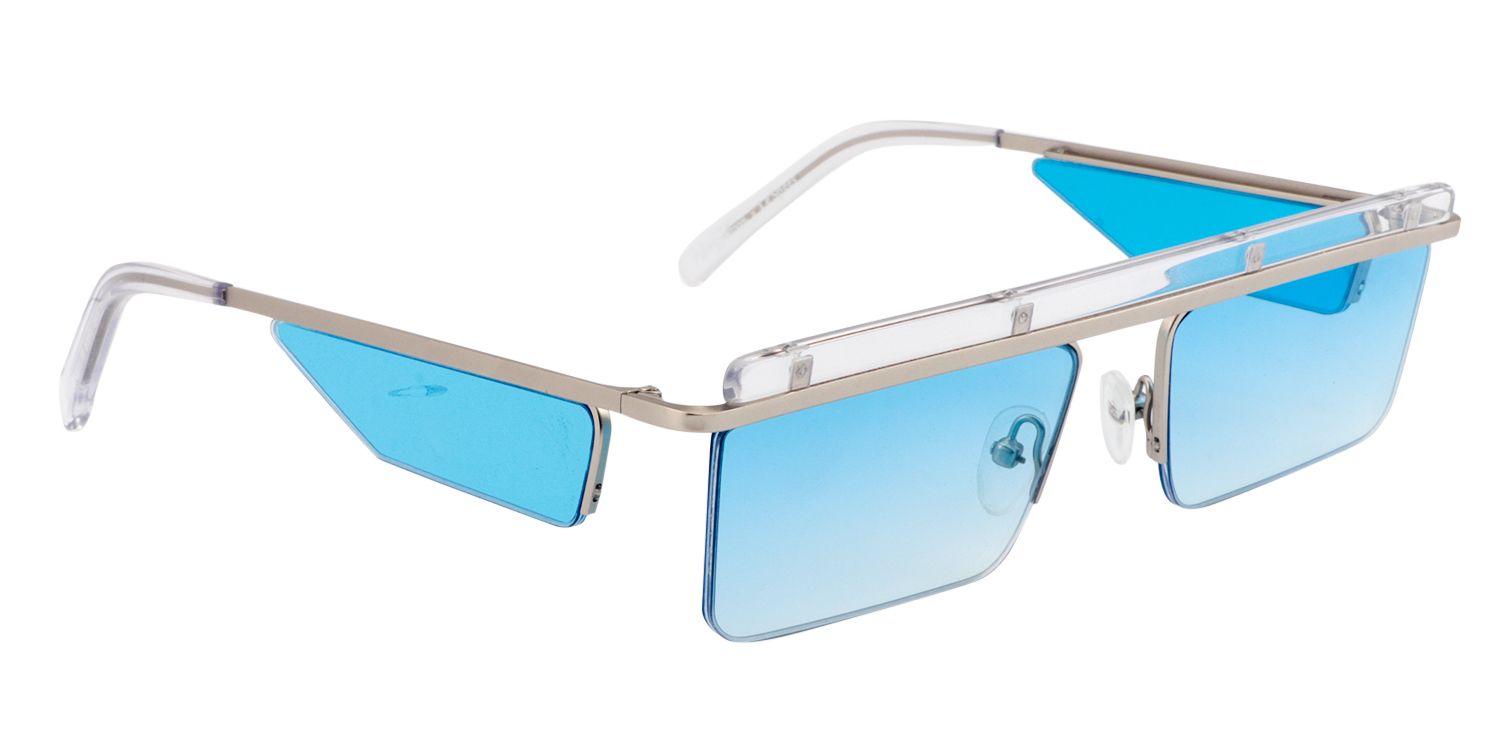 Rectangle Silver Sunglasses | Zeelool Sunglasses4