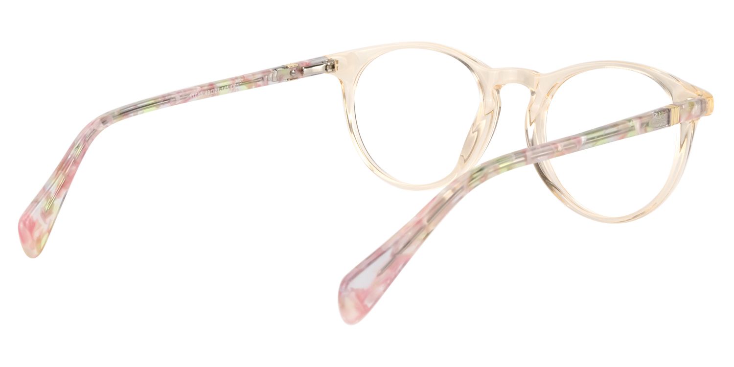 Round Beige Clear Glasses | Zeelool Glasses5