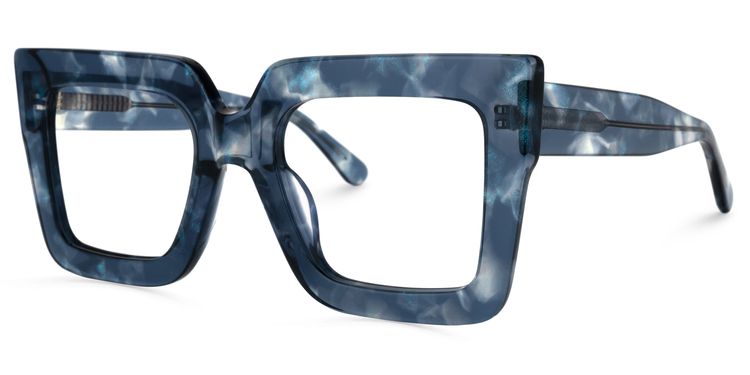 Brandon Square Dark-Blue Glasses
