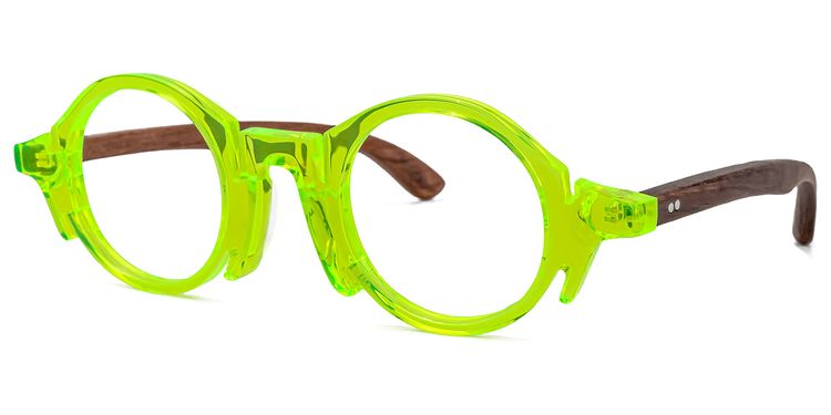 Charlie Round Green Glasses