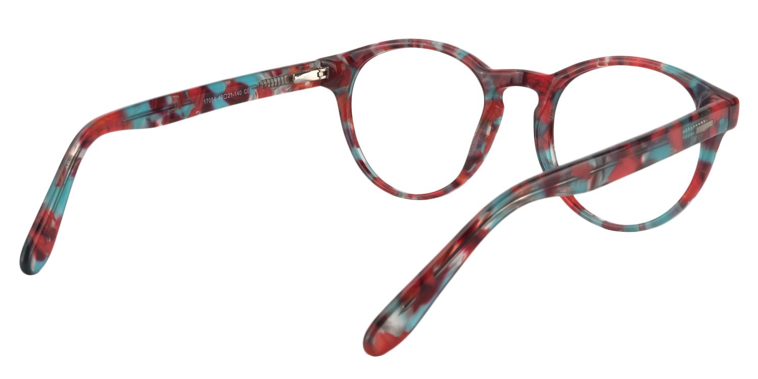 Round Red Floral Glasses | Zeelool Glasses5