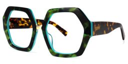 Otero Geometric Dark-Green Glasses1