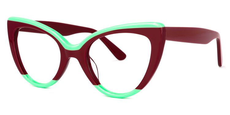 Claudette Cat Eye Burgundy Glasses