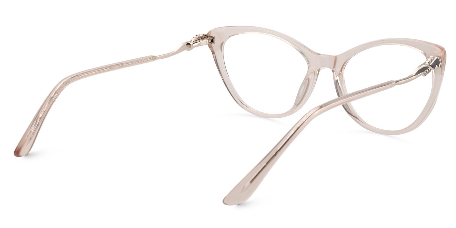 Cat Eye Beige Clear Glasses | Zeelool Glasses5