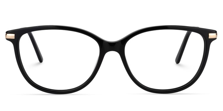 Camilla Oval Black Glasses