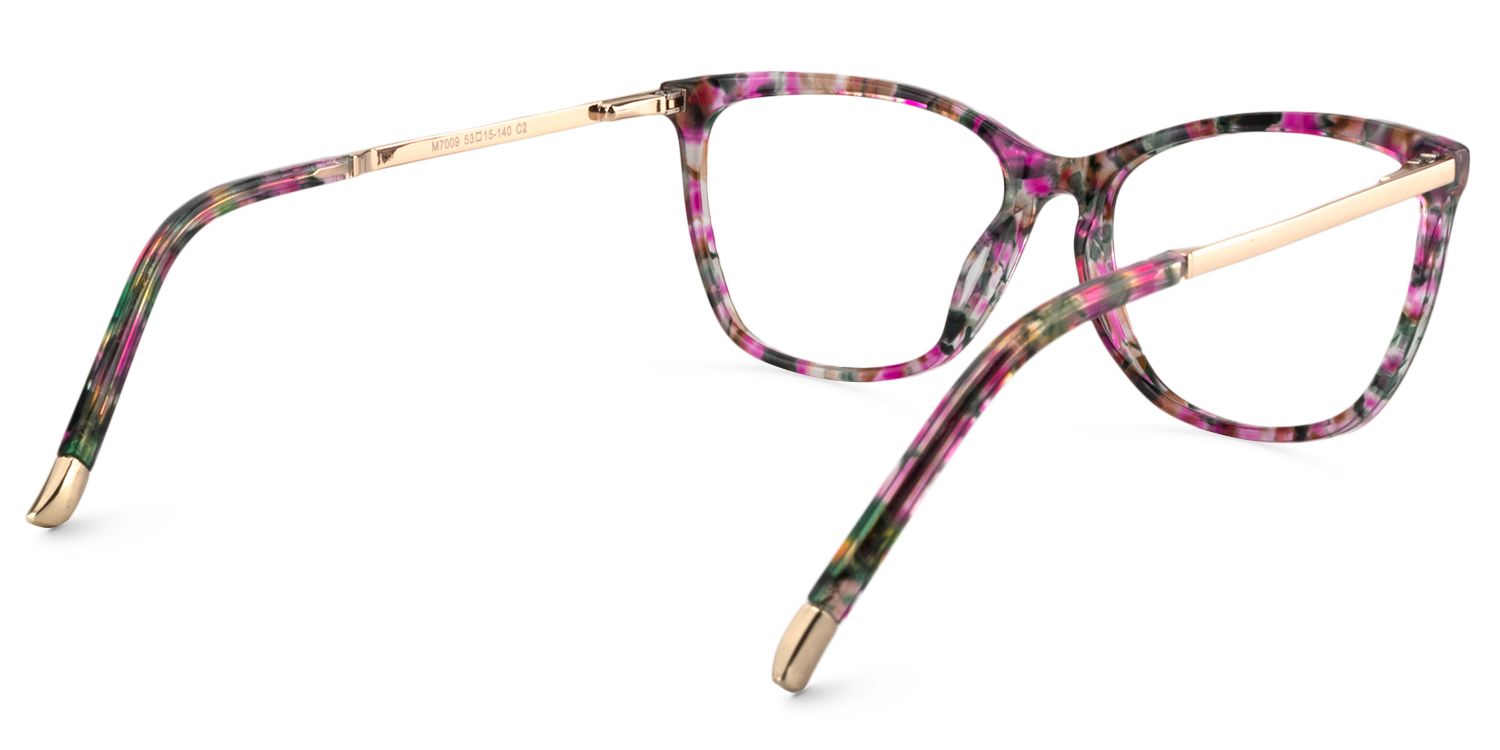 Square Red Floral Glasses | Zeelool Glasses5