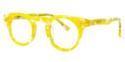 Abigail Round Yellow Glasses1