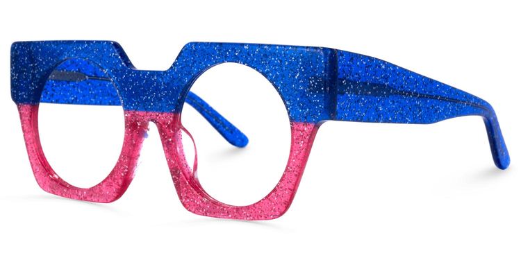 Lambert Geometric Blue Glasses