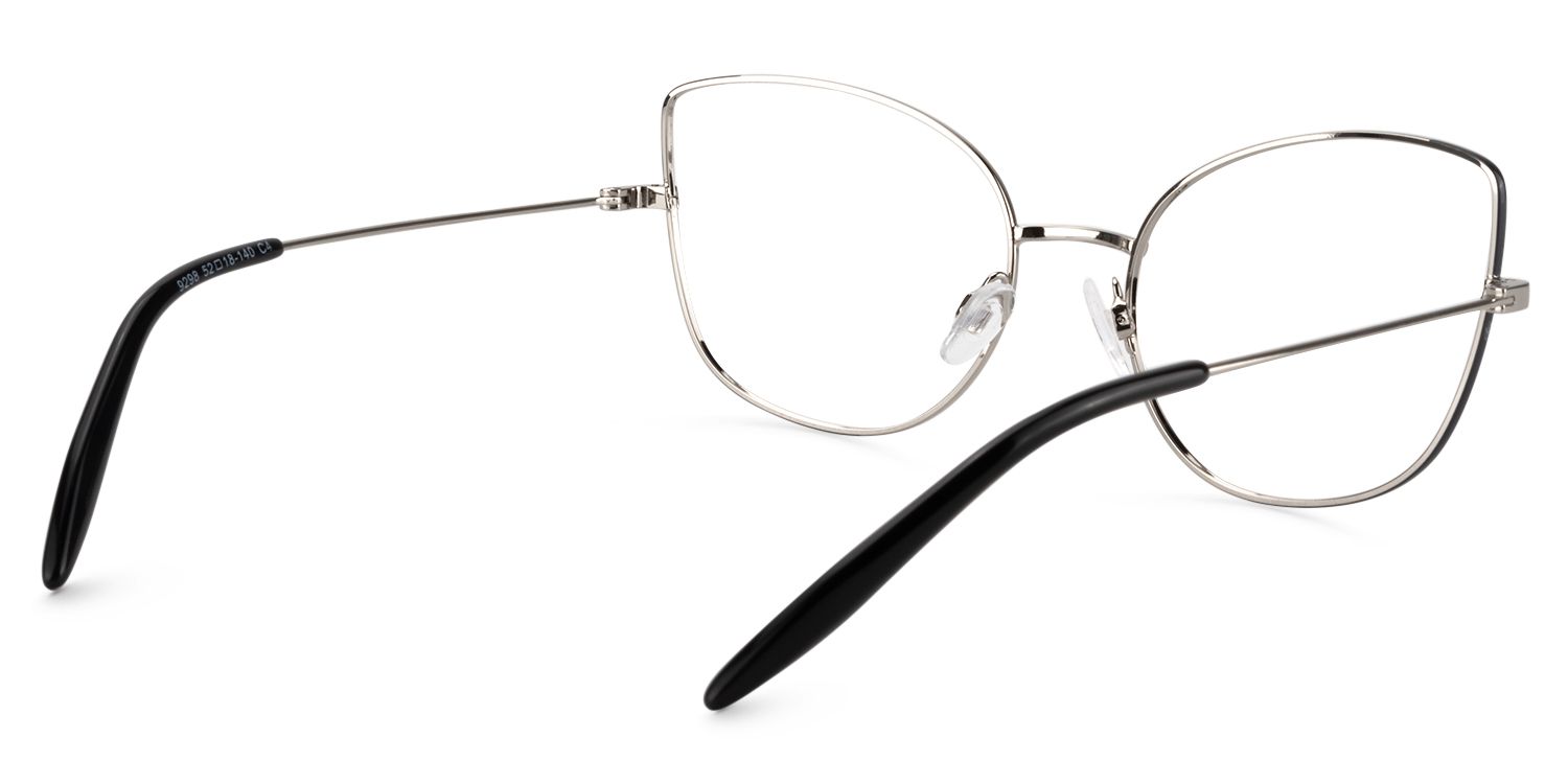 Cat Eye Silver Glasses | Zeelool Glasses5