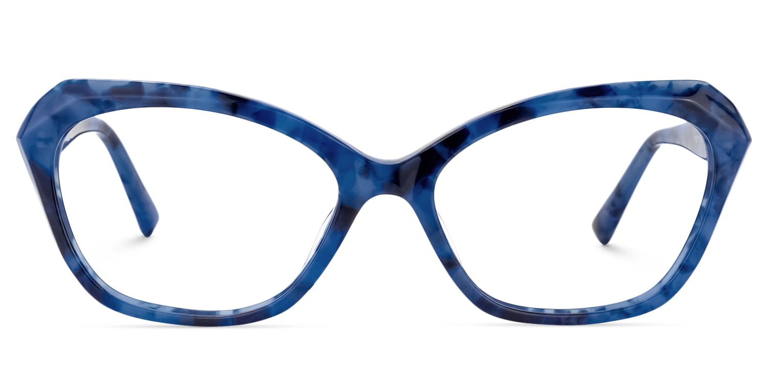 Rectangle Blue Floral Glasses | Zeelool Glasses0