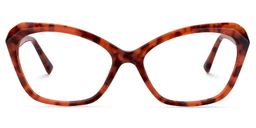 Carlotta Rectangle Red Floral Glasses0