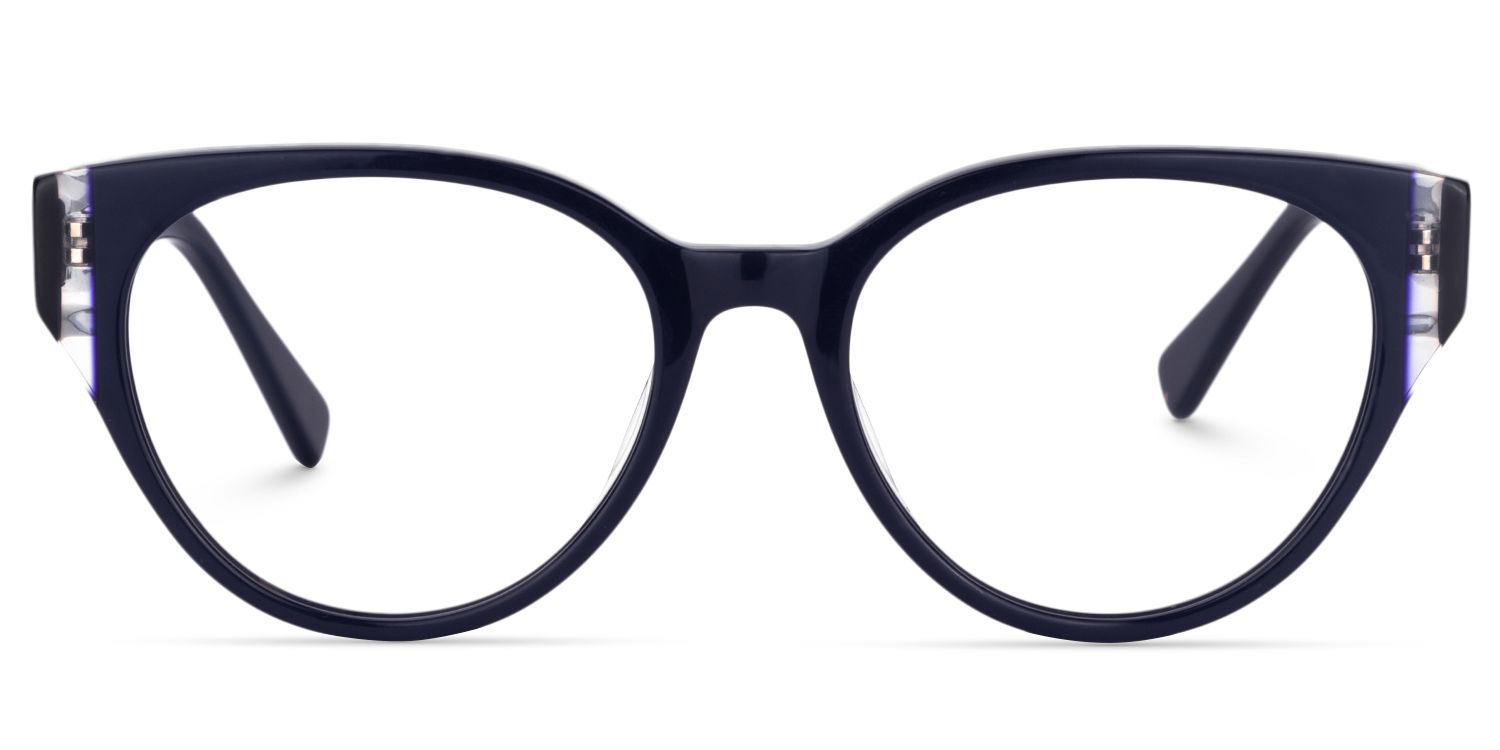 Oval Dark Blue Glasses | Zeelool Glasses0