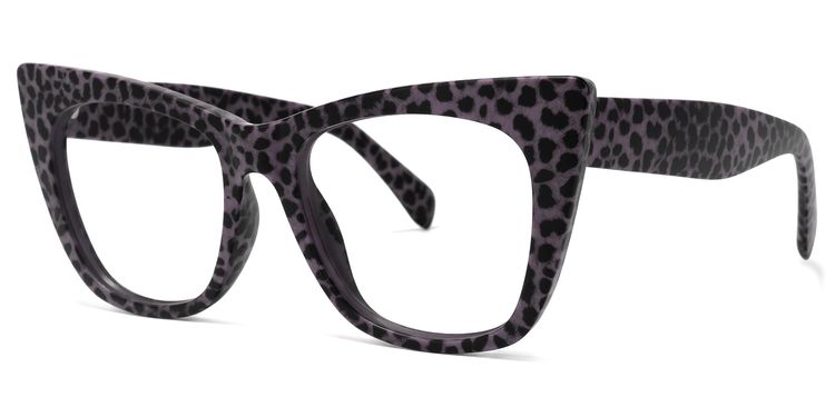 Fuller Cateye Purple-Leopard Glasses