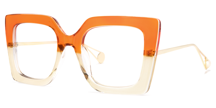 Qatar Square Orange Glasses