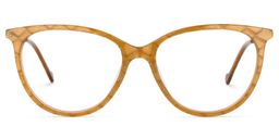 Cathy Round Earthy-Yellow Glasses0