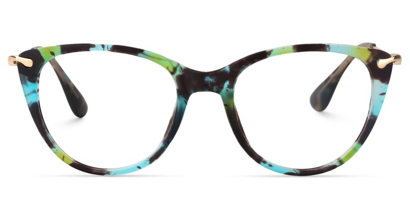 Clement Cat Eye Green-Black Glasses