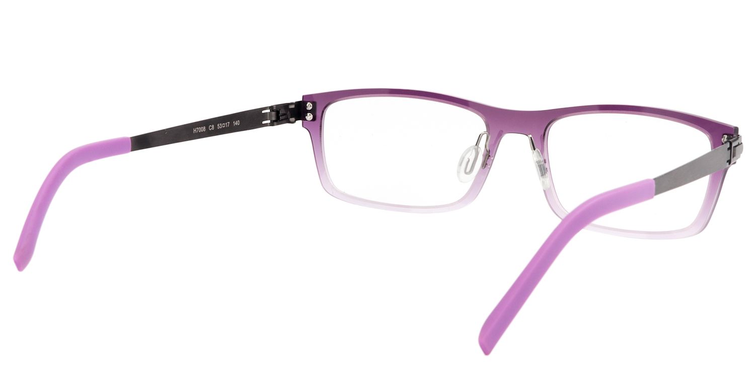 Rectangle Red-Pink Glasses | Zeelool Glasses5