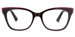 Celine Square Dark Red Glasses0