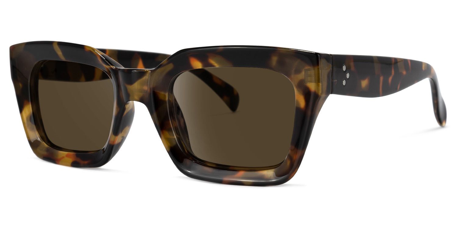 Nevaeh Plastic Tortoise Square Frame Sunglasses | ZEELOOL UK1