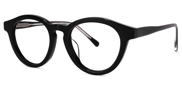 Pierce Round Black Glasses