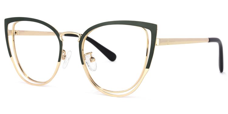Harvey Cateye Dark-Green Glasses