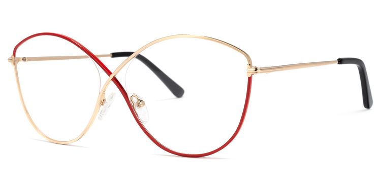 Garcia Geometric Red-Gold Glasses