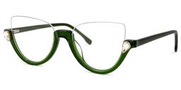 Felicia Cat Eye Green Glasses 1
