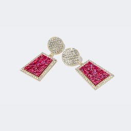 Pretty Geometric Shape Red Earrings0