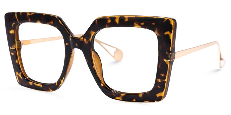 Qatar Square Tortoise-Gold Glasses