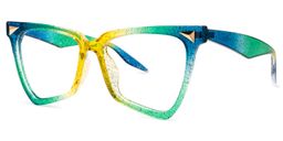 Cicely Geometrical Green Eyeglasses1