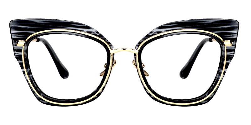 Ellie Cat Eye Gray Pattern Glasses 