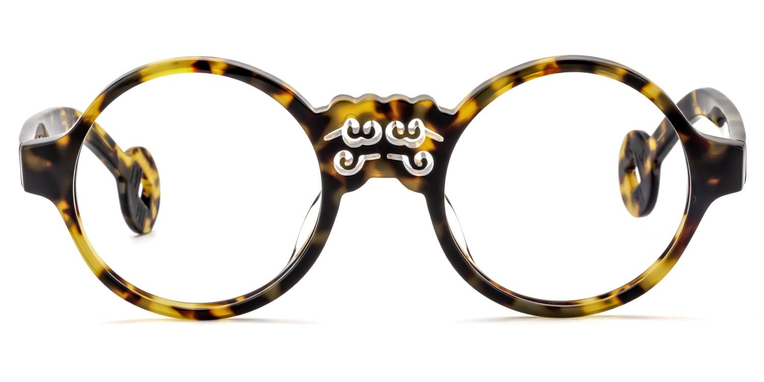 Round Yellow-Tortoise Glasses | Zeelool Glasses0