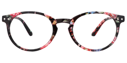 Hulda Oval Red Floral Reading Glasses0