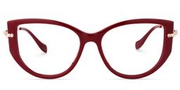 Claudine Cat Eye Red Glasses0