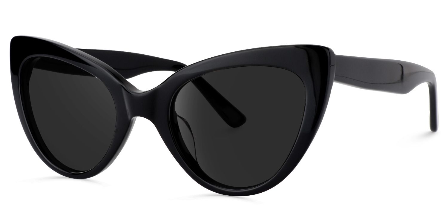 Claudette Acetate Black Cat Eye Frame Sunglasses | ZEELOOL UK1