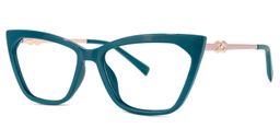 Denise Cateye Peacock-Blue Glasses1