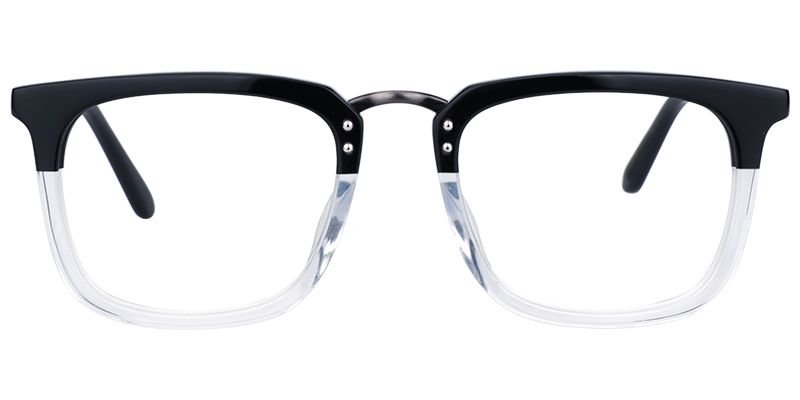 Rectangle Black-Clear Glasses | Zeelool Prescription Glasses0