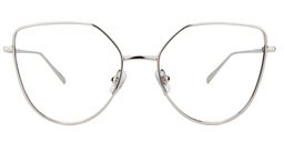 Ariel Cat Eye Silver Glasses0