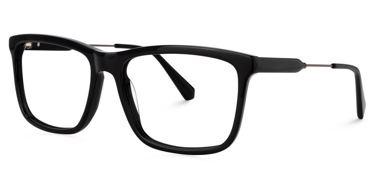 Darwin Rectangle Black Glasses