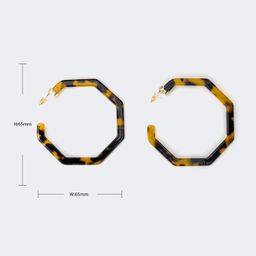 Vintage Octagon shaped Tortoise Earrings2