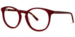 Donnelly Round Dark Red Glasses1