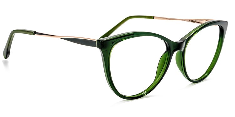 Frances Cateye Dark-Green Glasses