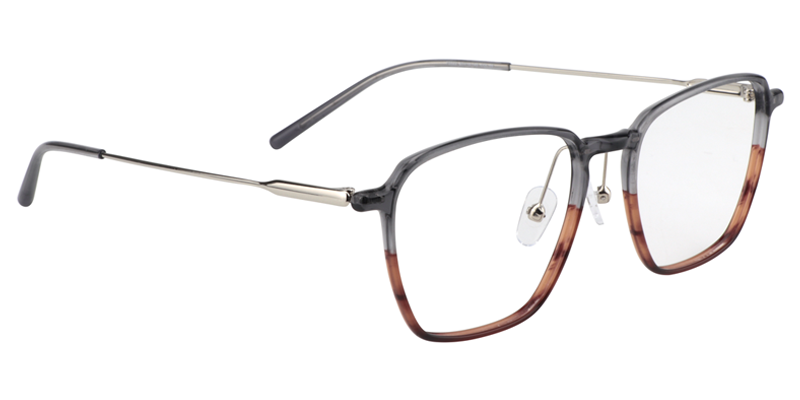 Rectangle Gray Glasses | Zeelool Optical3